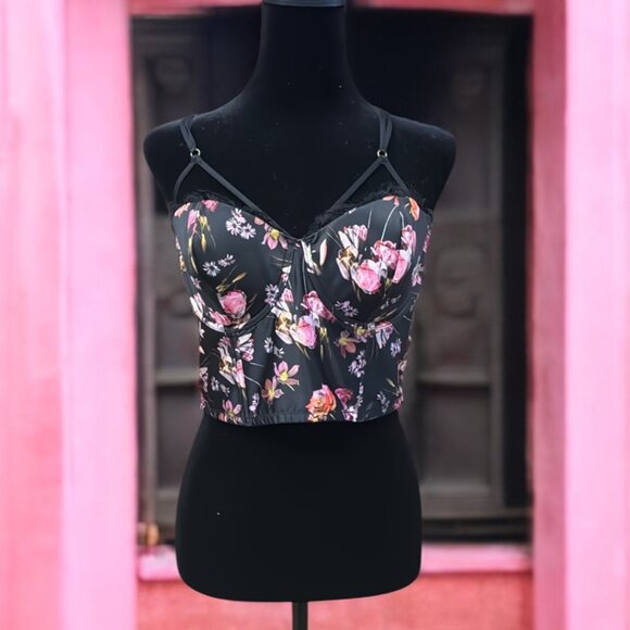 NWT-  Victoria's Secret Very Sexy Satin Floral Corset Bustier - Picture 1 of 3